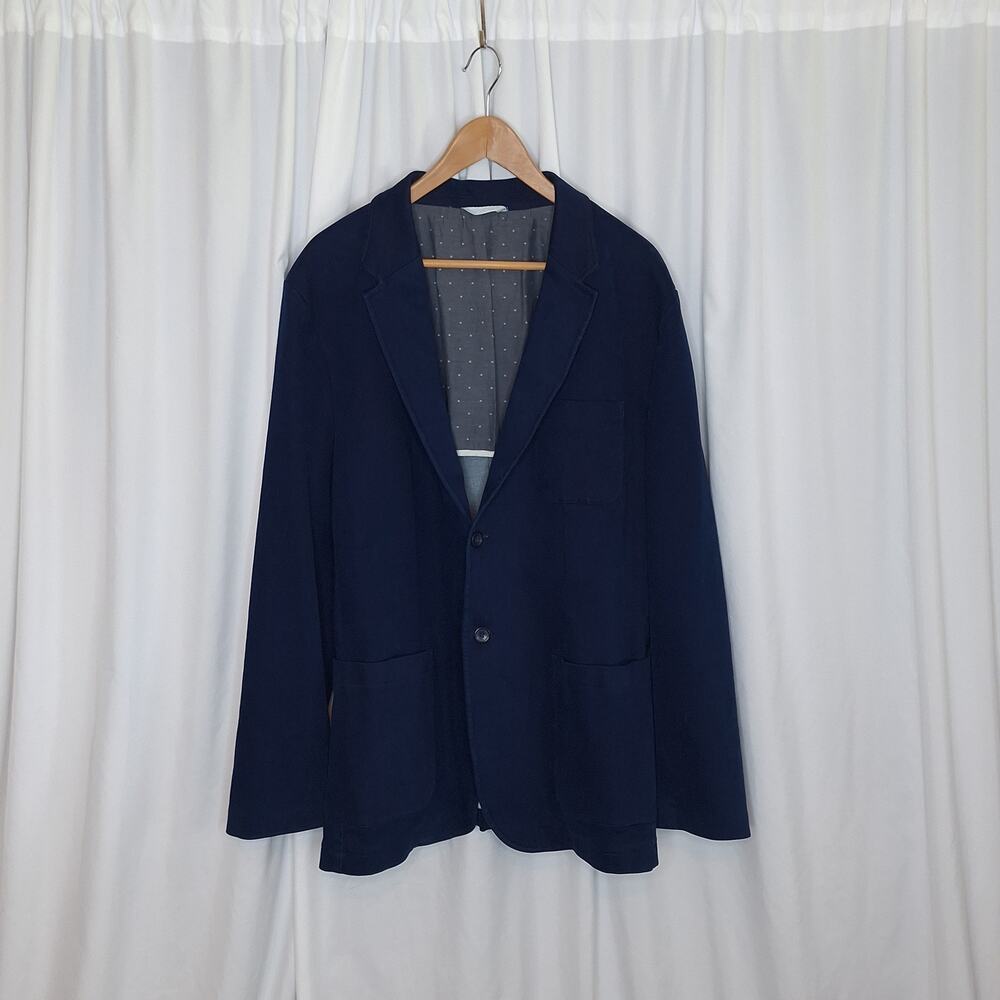 Old Navy Men’s XL Navy Blue Cotton Stretch Blazer Jacket Preppy Sport Coat NWT